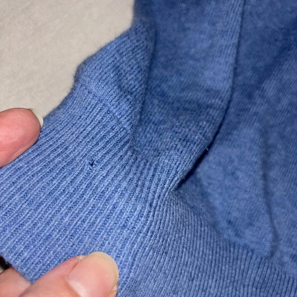 LL‎ Bean Sweater Vest Mens 2XL Blue Cotton Cashmere Blend Preppy Office